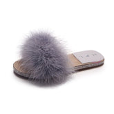 Lässige Flip Flops mit Fell
