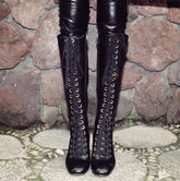 Leather High Boots With High Heels