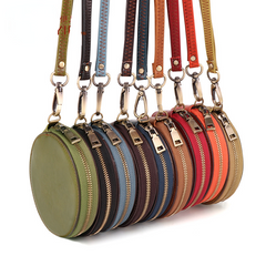 Monederos redondos de cuero con bonitos cambios