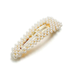 Große Haarspangen mit Perlendruckknopf