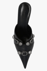 Pointed Toe Stiletto Mules Black