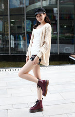 Botines de cuero con cordones