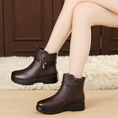 Botas de nieve casuales de cuero genuino