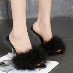 Outdoor Plüsch Hausschuhe - Schwarz