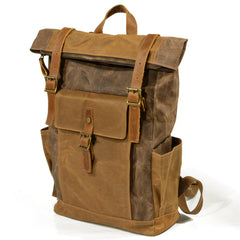 Vintage Herren Leder Canvas Rucksack