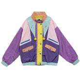 80er Jahre Kinder Farbblock Jacke