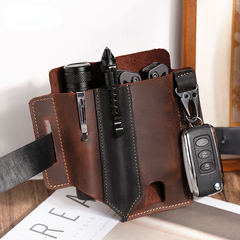 Vintage Outdoor Taktische Werkzeug Leder Gürteltasche