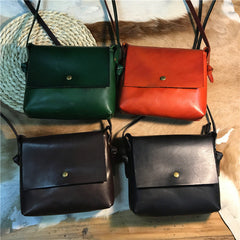 Bolso de hombro de piel curtida vegetal de diseño sencillo