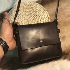 Bolso de hombro de piel curtida vegetal de diseño sencillo