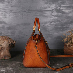 Vintage Totem Prägung Damen Leder Tote Handtaschen
