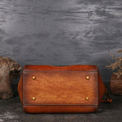 Vintage Totem Prägung Damen Leder Tote Handtaschen