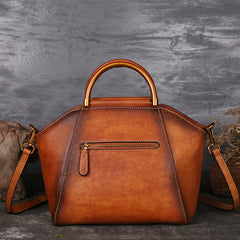 Vintage Totem Prägung Damen Leder Tote Handtaschen