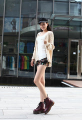 Botines de cuero con cordones