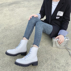 Botas casuales de plataforma de cuero genuino