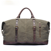 Men's Travel Canvas Leather Duffle Bag