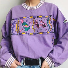 Lavendel-Sweatshirt für Kinder im 90er-Jahre-Stil