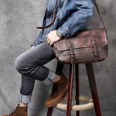 Lässige Umhängetasche aus Leder im Vintage-Stil