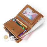 Men Leather Short Change Wallets