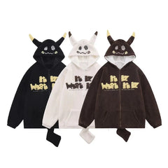 Devil Horn Hoodie with Tail for Men