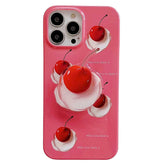 Funda estética para iPhone con diseño de cereza