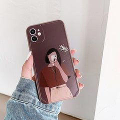 Funda para iPhone con diseño de chica estética