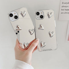 Funda para iPhone con espejo y corazón estético