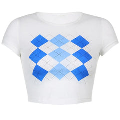 Kurzes Top mit Argyle-Muster