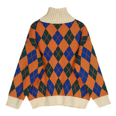 Rollkragenpullover mit Argyle-Muster