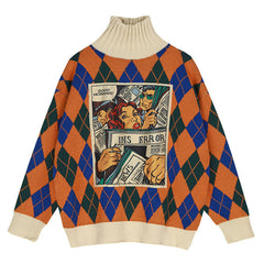 Rollkragenpullover mit Argyle-Muster