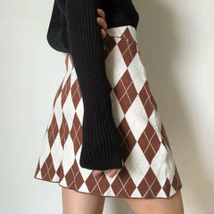 Minirock mit Argyle-Print