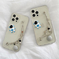 Transparente iPhone-Hülle mit Astronauten-Motiv