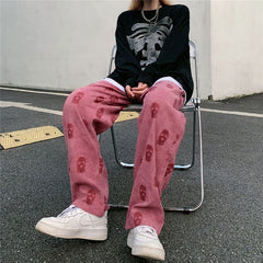 Hose mit weitem Bein und Balaclava-Print