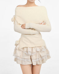 Ballerina Core Spitzenrock mit Rüschen