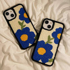 iPhone-Hülle mit Teddy-Motiv „Blaue Blume“
