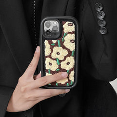Brown Flowers Fuzzy Case For IPhone