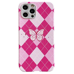 iPhone-Hülle & Cover mit Schmetterlings-Argyle-Muster