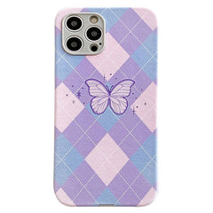 iPhone-Hülle & Cover mit Schmetterlings-Argyle-Muster