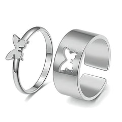 Anillos de pareja a juego con mariposas