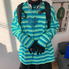 Langärmliges T-Shirt mit Schmetterlingsstreifen