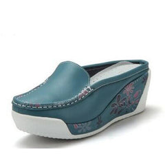 Plateauschuhe mit Blumenprint