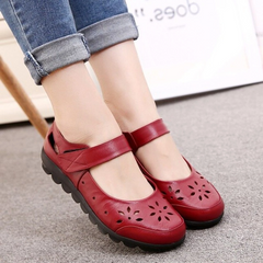 Sandalen mit Hohlsaum aus echtem Leder