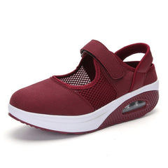 Zapatos planos transpirables de malla con plataforma