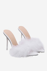 Pantuflas de felpa para exteriores - Blancas