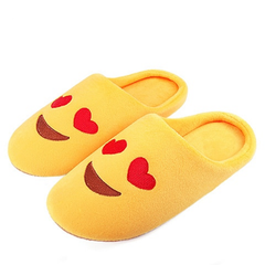 Warme, weiche Hausschuhe mit Emoji