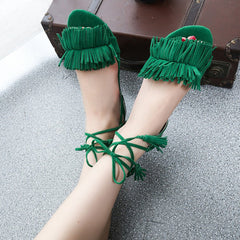 Sandalias de gladiador con tiras en el tobillo