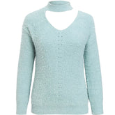 Asymmetrischer Pullover mit Chokerhals