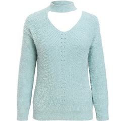 Asymmetrischer Pullover mit Chokerhals