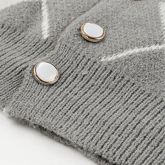 Coffee Time Argyle-Cardigan