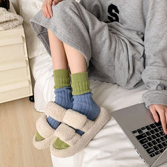 Warme Socken mit Farbblockdesign