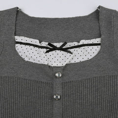 Coquette Aesthetic Rib Top